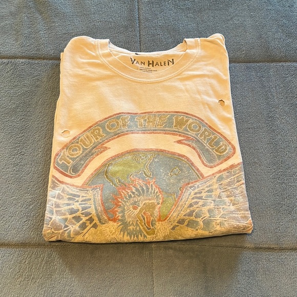 Urban Outfitters Tops - Beige Distressed Band Tee